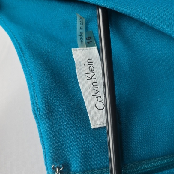 Calvin Klein Teal Knee Length Dress - Picture 2 of 4